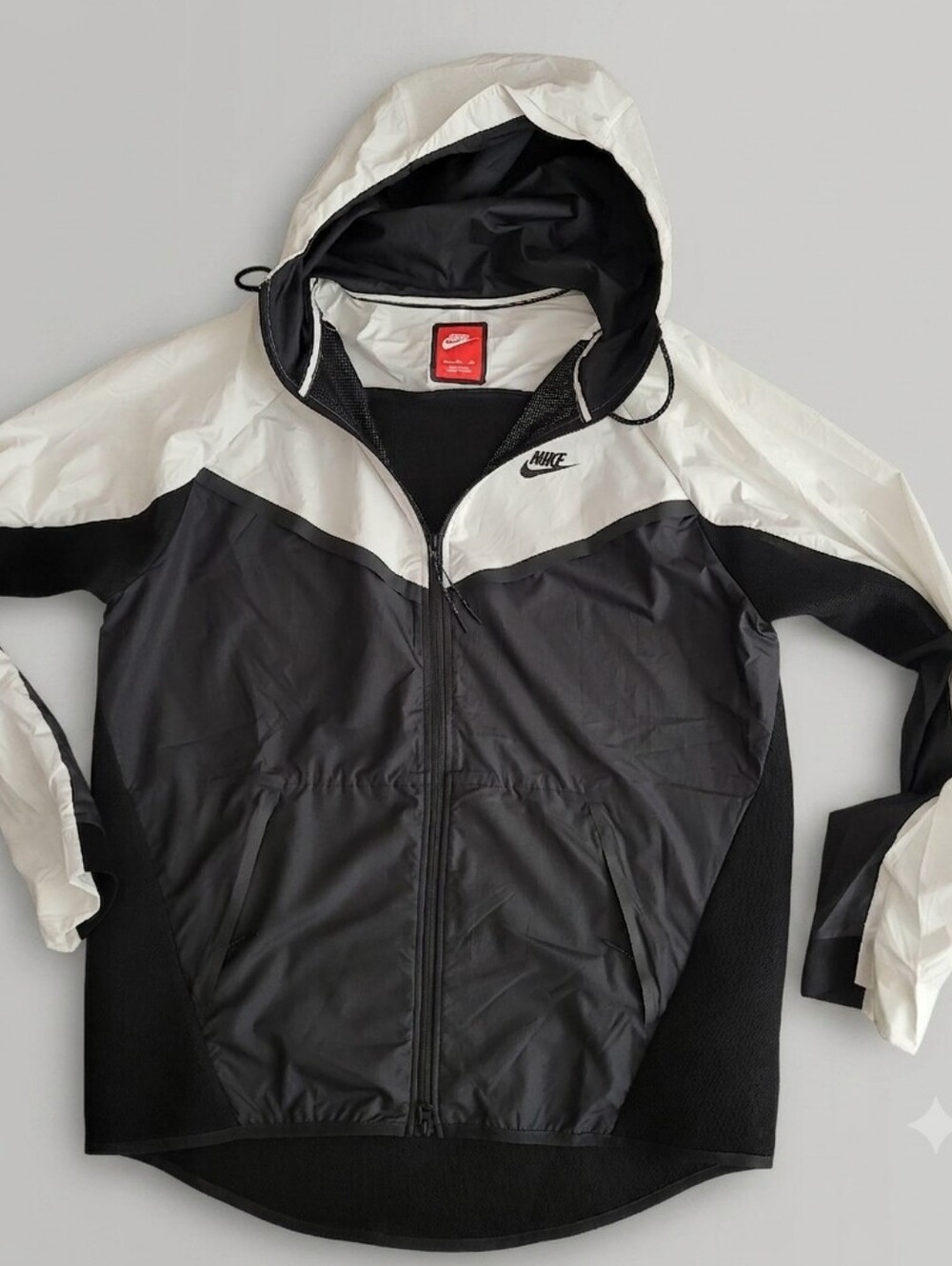 Nike Windrunner Hooded Jacket Black White Colorblock Full Zip Mens XL 727324-010